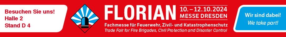 Banner mit Hinweis auf die FLORIAN Messe 2024 in Dresden